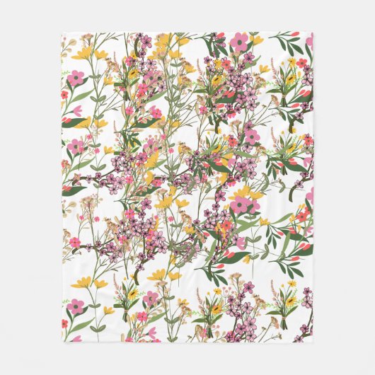 Wildbloemen Sherpa Blankets Fleece Deken (Voorkant)