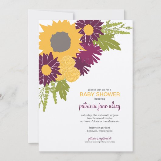 Wildbloemen Shower Invitation Kaart (Voorkant)