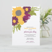 Wildbloemen Shower Invitation Kaart (Staand voorkant)