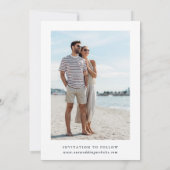 Wildbloemen Silhouet Bruiloft Foto Navy Blue Save The Date (Achterkant)