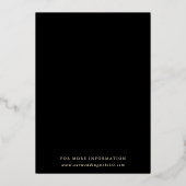 Wildbloemen silhouet krans zwart bruiloft goud folie uitnodiging (Achterkant)