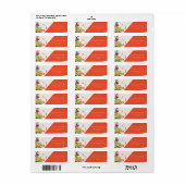 Wildbloemen Sinaasappel Bloemen Bruiloft Retouradr Etiket (Full Sheet)