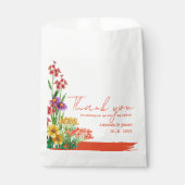 Wildbloemen Sinaasappel geel bloemig bruiloft Bedankzakje (Voorkant)