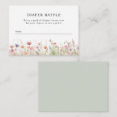 Wildbloemen | Spring Baby shower Luier Raffle Informatiekaartje (Voorkant / Achterkant)
