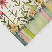 Wildbloemen Streep Paarse Groene Bloemen Decoupage Tissuepapier (Detail)