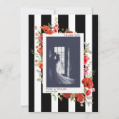 Wildbloemen Stripe Weddenschap Foto Hartelijk dank Bedankkaart (Voorkant)