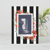 Wildbloemen Stripe Weddenschap Foto Hartelijk dank Bedankkaart (Staand voorkant)