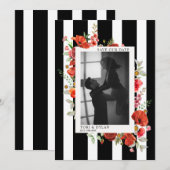 Wildbloemen Stripe Weddenschap Foto slaat de datum Save The Date (Voorkant / Achterkant)