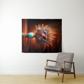 Wildbloemen tegen verouderd koper wandkleed (In Situ (horizontaal))