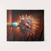 Wildbloemen tegen verouderd koper wandkleed (Voorkant (horizontaal))