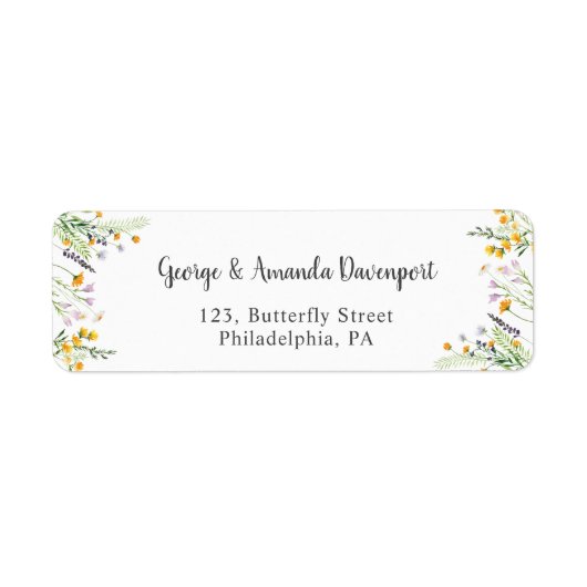 Wildbloemen Terug-adres label (Voorkant)