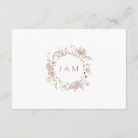 Wildbloemen Traditionele Witte Bruiloft RSVP Informatiekaartje (Achterkant)