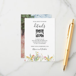 wildbloemen trouwgegevens QR-fotokaart Informatiekaartje