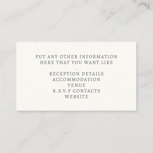 Wildbloemen trouwkrans de details informatiekaartje (Achterkant)