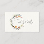 Wildbloemen trouwkrans de details informatiekaartje (Voorkant)