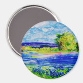 wildbloemen van blauwbonet magneet (Voorkant / Achterkant)