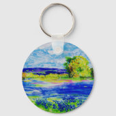 wildbloemen van blauwbonet sleutelhanger (Voorkant)