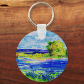 wildbloemen van blauwbonet sleutelhanger (Voorkant)