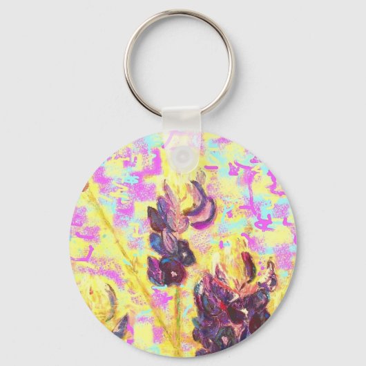 wildbloemen van blauwbonet sleutelhanger (Voorkant)