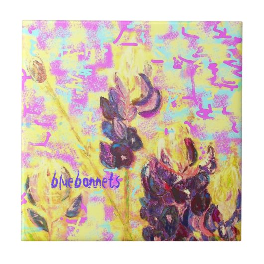 wildbloemen van blauwbonet tegeltje (Voorkant)