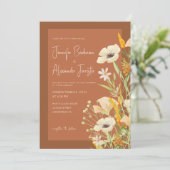 Wildbloemen verbrande Sinaasappels roest terracott Kaart (Staand voorkant)