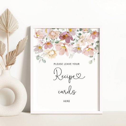 Wildbloemen verlaten je recept-kaart hier poster