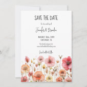 Wildbloemen vers gedrukt Save the Date Foto Kaart (Voorkant)