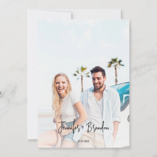 Wildbloemen vers gedrukt Save the Date Foto Kaart (Achterkant)