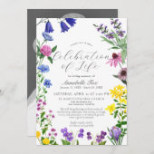 Wildbloemen Viering van het begrafenisherdenkingsp Kaart (Voorkant / Achterkant)