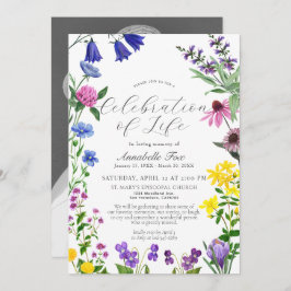 Wildbloemen Viering van het begrafenisherdenkingsp Kaart