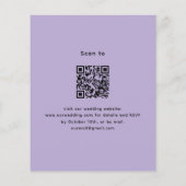 Wildbloemen violette QR budget bruiloft uitnodigin (Achterkant)