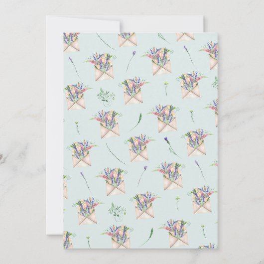 Wildbloemen Virtuele Baby of Vrijgezellenfeest per Kaart (Achterkant)