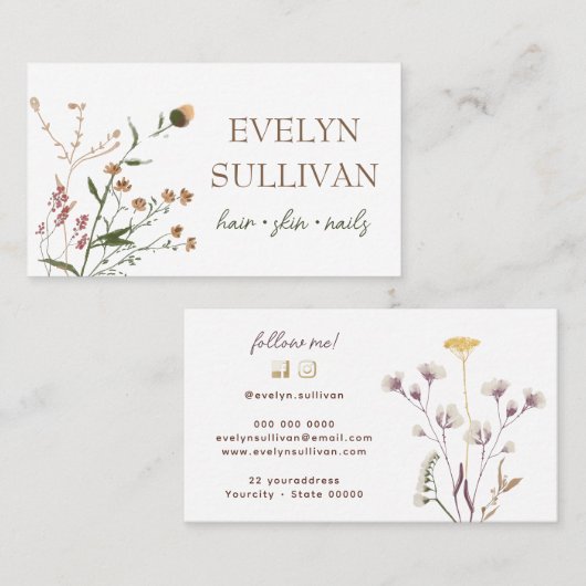 Wildbloemen visitekaartje (Voorkant / Achterkant)