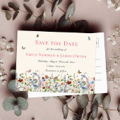 Wildbloemen & Vlinders Bruiloft Save the Date Briefkaart