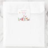wildbloemen vlinders tuinroze baby shower vierkante sticker (Tas)