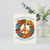 Wildbloemen Vredesteken bloemenkrans Briefkaart (Staand voorkant)