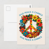 Wildbloemen Vredesteken bloemenkrans Briefkaart (Voorkant / Achterkant)