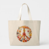 Wildbloemen Vredesteken bloemenkrans Grote Tote Bag (Achterkant)