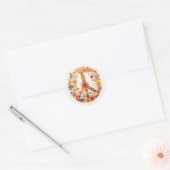 Wildbloemen Vredesteken bloemenkrans Ronde Sticker (Envelop)