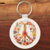 Wildbloemen Vredesteken bloemenkrans Sleutelhanger (Voorkant)