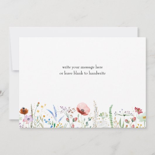 Wildbloemen Vrijgezellenfeest Bedankkaart (Achterkant)