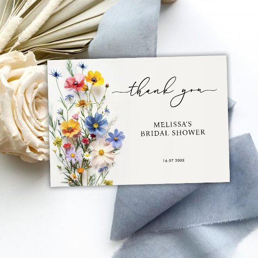 Wildbloemen Vrijgezellenfeest Bedankkaart