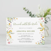 Wildbloemen Vrijgezellenfeest Brunch, uitnodiging (Staand voorkant)