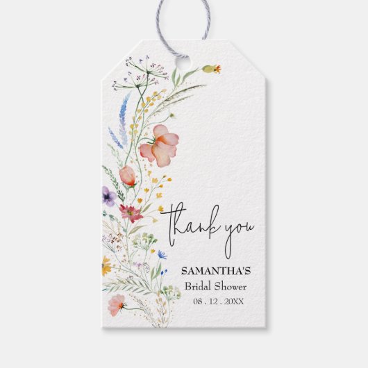 Wildbloemen Vrijgezellenfeest Favor Cadeaulabel (Voorkant)