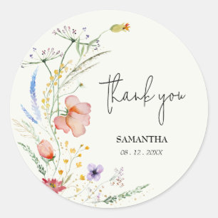 Wildbloemen Vrijgezellenfeest Green Ronde Sticker