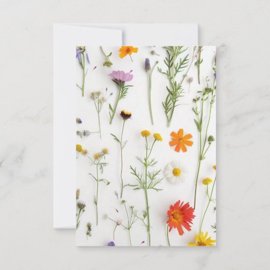 Wildbloemen Vrijgezellenfeest Hartelijk dank Bedankkaart (Achterkant)