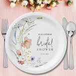 Wildbloemen Vrijgezellenfeest Papieren Bordje<br><div class="desc">Stijlvolle vrijgezellenfeesten papieren borden in verschillende maten en stijlen zijn voorzien van elegante waterverf wilde bloemen en uw gegevens in chique belettering. OVEREENKOMENDE objecten in ons collectie.</div>
