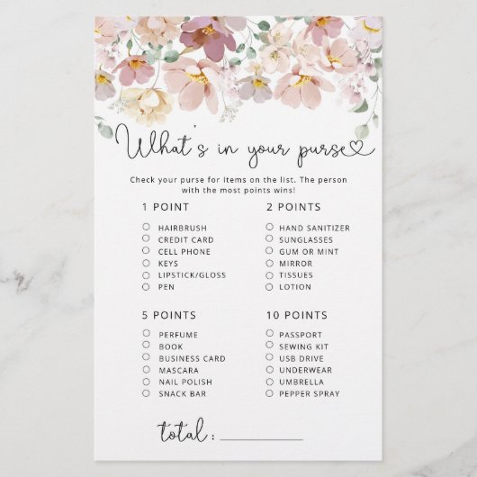 Wildbloemen wat er in je tas spel zit (Voorkant)