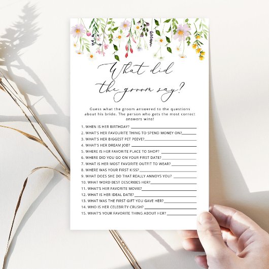 Wildbloemen Wat zei de groom over vrijgezellenfees