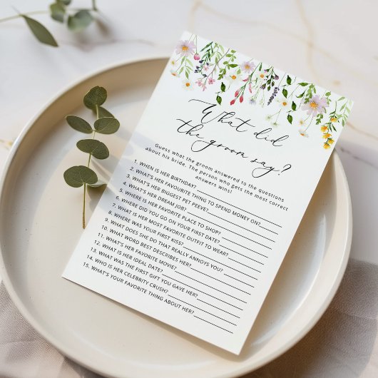 Wildbloemen Wat zei de groom over vrijgezellenfees